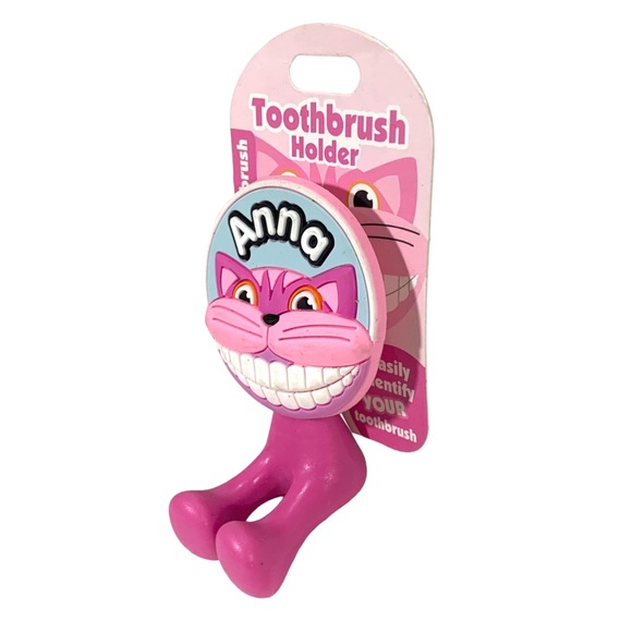 Happy Smiles Personalized Kids Toothbrush Holder Anna Cat Kitty - Picture 3 of 4